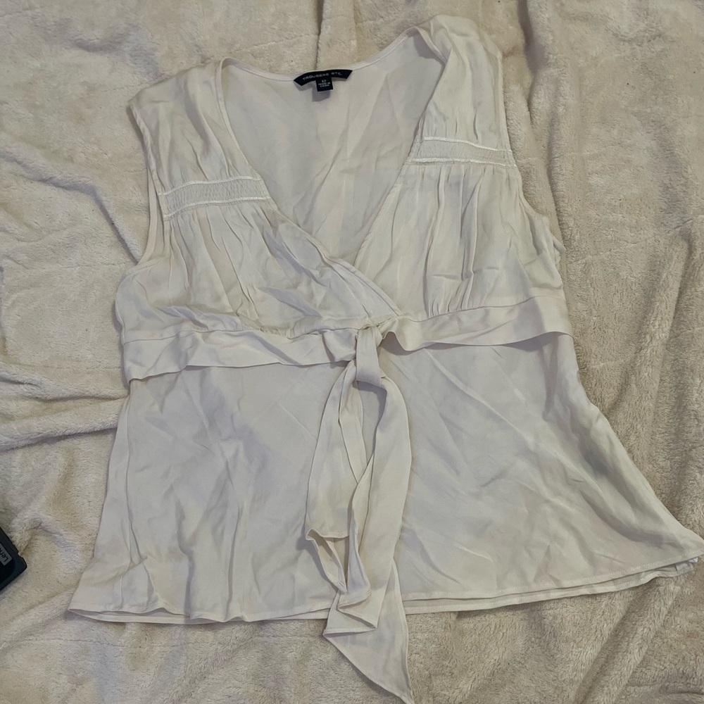 Trousers etc. short sleeve crème blouse. Size 12 women’s